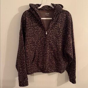 Hollister Dark Brown Animal Print Hoodie